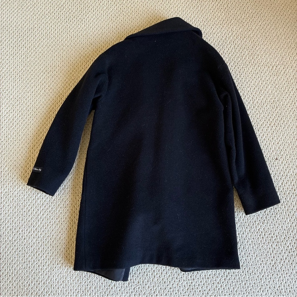 Derek Lam 10 Crosby wool Black coat parka jacket sash wide collar - Picture 5 of 5
